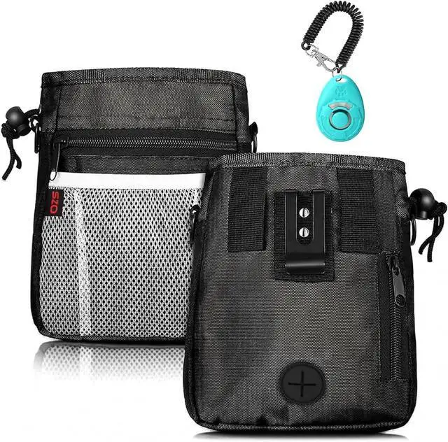 Main image of Dog Training Treat Pouch with Training Clicker, Black