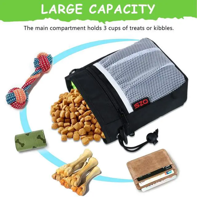 Alt view image 2 of 7 - Dog Training Treat Pouch with Training Clicker, Black