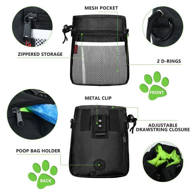 Alt view image 3 of 7 - Dog Training Treat Pouch with Training Clicker, Black