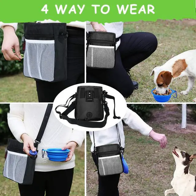 Alt view image 5 of 7 - Dog Training Treat Pouch with Training Clicker, Black