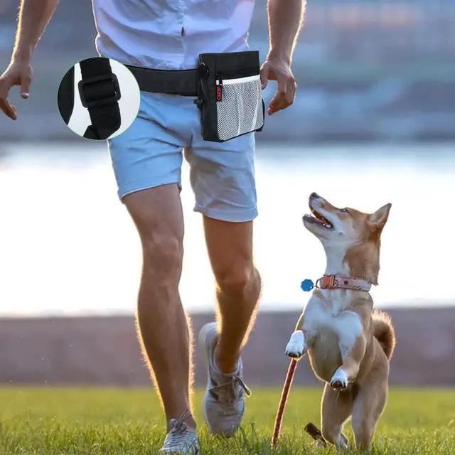 Alt view image 7 of 7 - Dog Training Treat Pouch with Training Clicker, Black