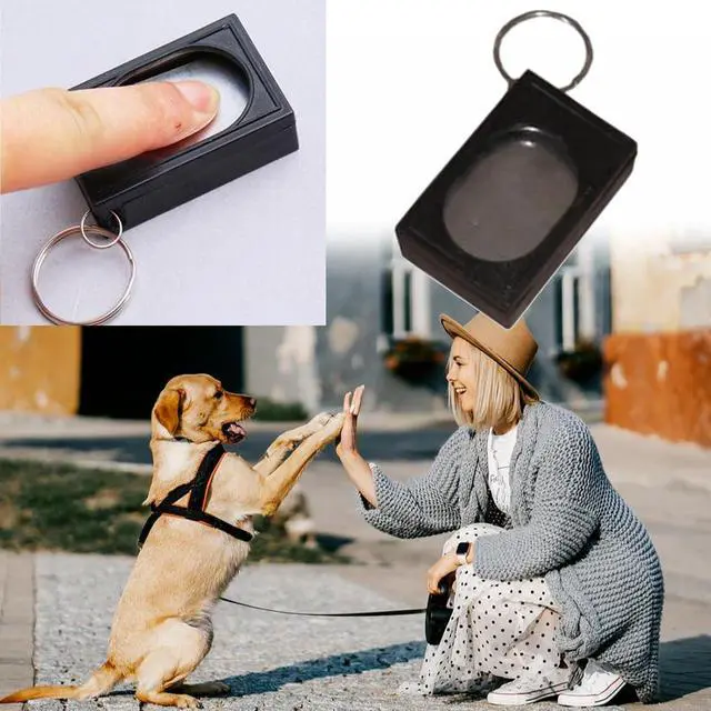 Alt view image 6 of 7 - 2pcs Portable Square Box Training Clicker Puppy Clicker Trainer for Dogs Cats Birds Lizards Fish Aid for Indoor Use (Black+Green)