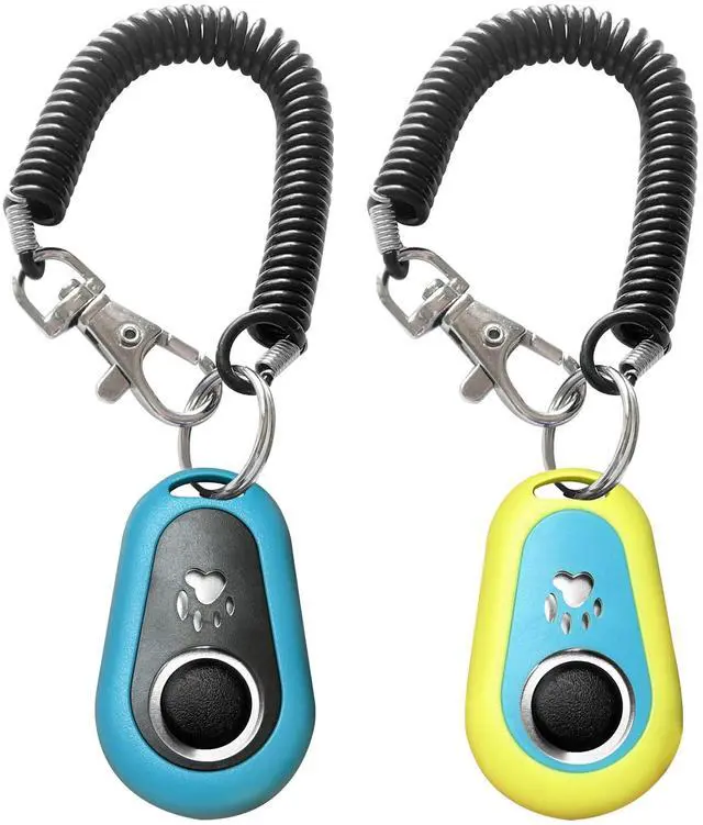 Main image of Pet Training Clicker with Strap for Dogs/Cats/Horses/Birds or Other Animals - Clickers for Training (Blue + Green)