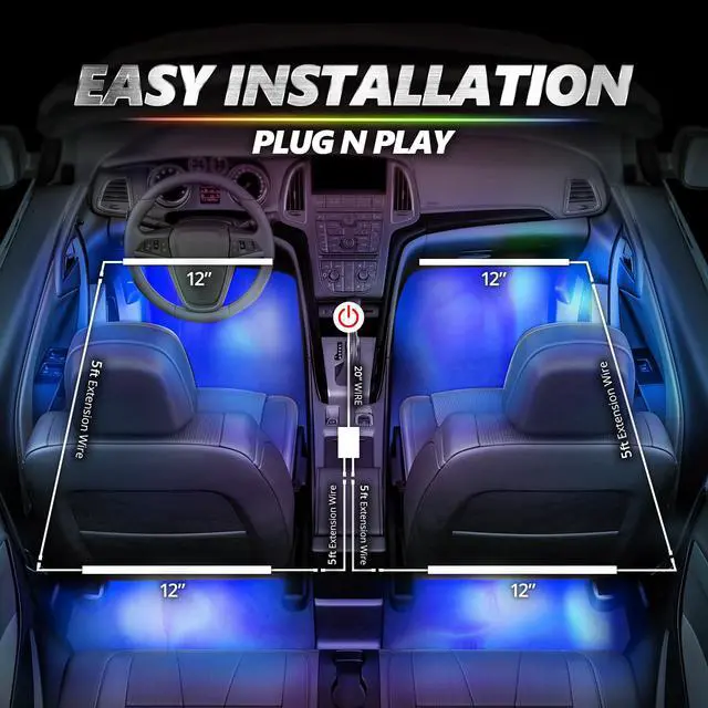 Alt view image 3 of 7 - Aura Pro Double Glow Interior Sports Car Lights with App & Remote