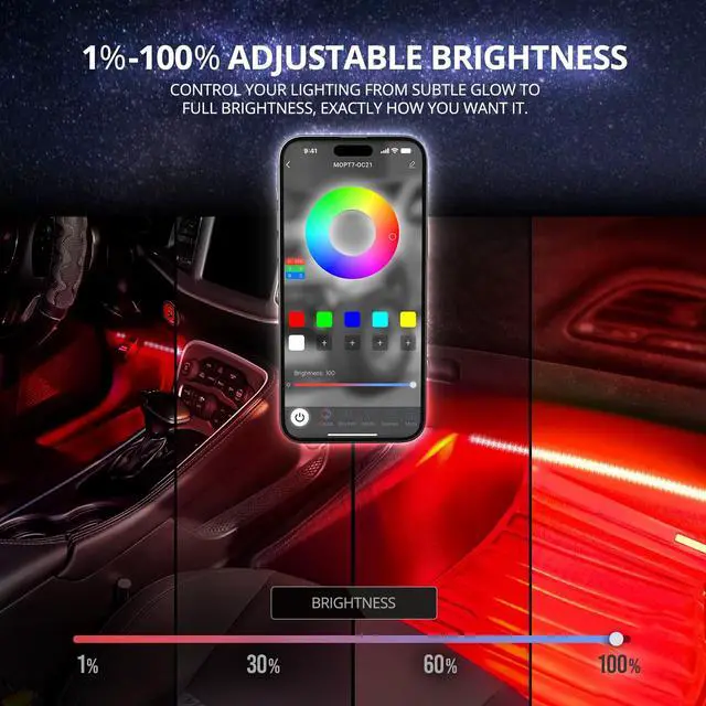 Alt view image 5 of 7 - Aura Pro Double Glow Interior Sports Car Lights with App & Remote