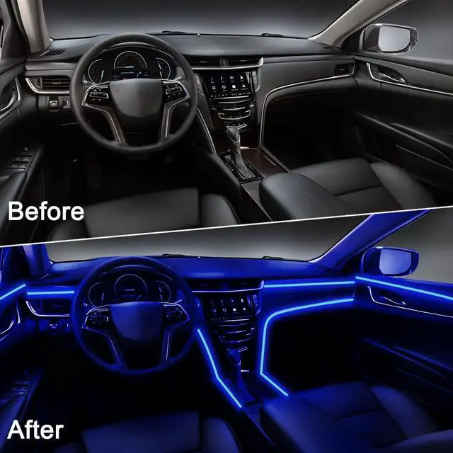 Alt view image 5 of 7 - Interior Car LED Lights, 5 in 1 RGB Car Ambient Lighting Kit, APP Control