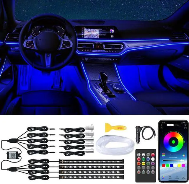 Main image of Interior Car Lights, 9 in 1 RGB Ambient Lighting Kit, APP/Remote Control