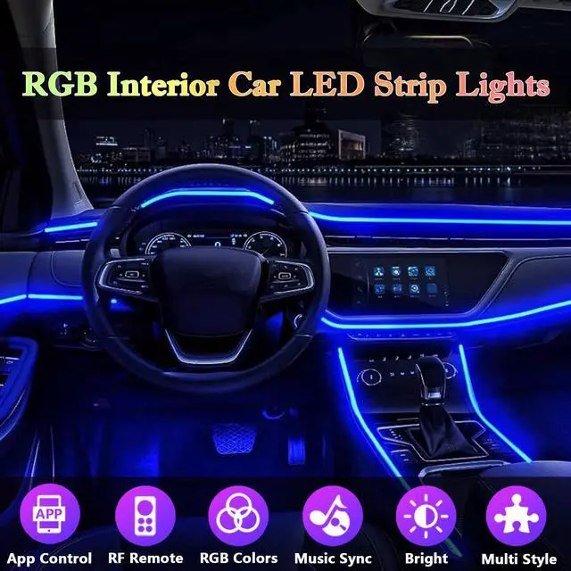 Alt view image 2 of 7 - Interior Car LED Strip Lights, APP& RF Remote Control