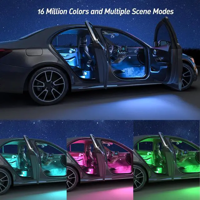 Alt view image 2 of 6 - LED Interior Car Lights,Ambient Lighting Car with Smart APP Control