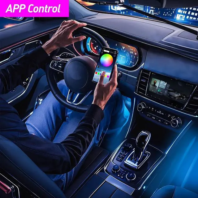 Alt view image 3 of 6 - LED Interior Car Lights,Ambient Lighting Car with Smart APP Control
