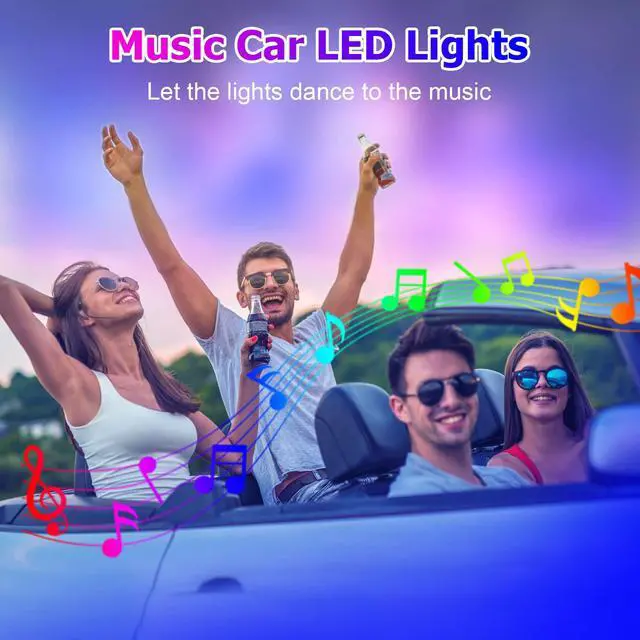 Alt view image 5 of 6 - Car LED Lights Interior Light, 10 in 1 Car Ambient Lighting Kits with 315in Fiber Optic, APP Control, Car Accessories Multicolor RGB Neon Car LED Strip Lights with Music Sync Mode and DIY Mode