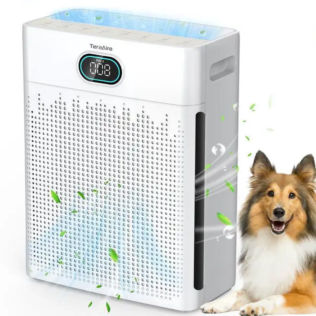 Main image of Air Purifiers for Home Cover Up to 2200 Ft², H13 HEPA Air Purifier with Washable Pre-filter, Pet mode, PM 2.5 Air Quality Monitor Fragrance Sponge for Smoke, Odor, Dander, Pollen (White)