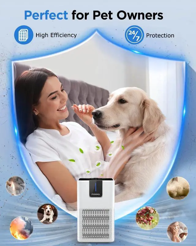 Alt view image 6 of 7 - Air Purifiers for Home Large Room 1250 Ft², H13 HEPA Filter M05 White