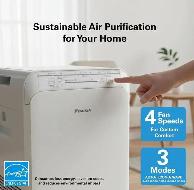 Alt view image 4 of 7 - MCB50YSAU Room Air Purifier for Home, HEPA, Activated Carbon, Pre-Filter and UVC LED Light, Zero Ozone Product, CARB Certified, 10.5 x 10.5 x 19.5 in