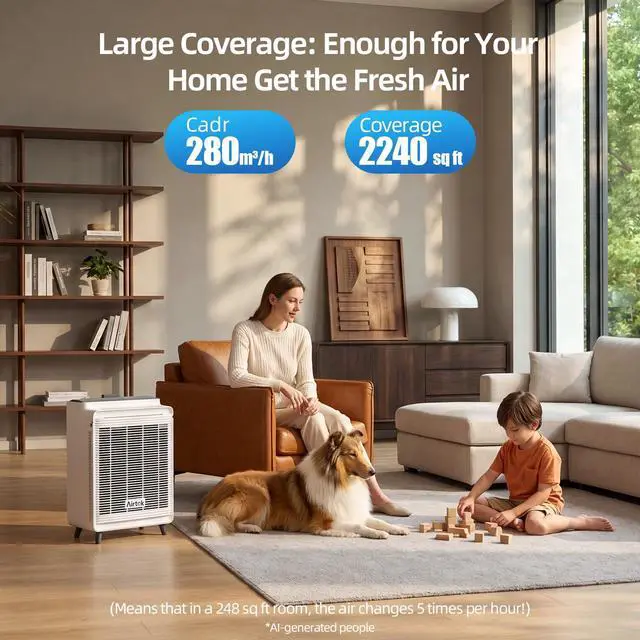 Alt view image 2 of 7 - Air Purifier for Home Large Room