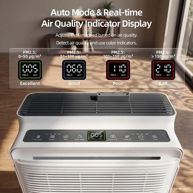 Alt view image 5 of 7 - Air Purifier for Home Large Room