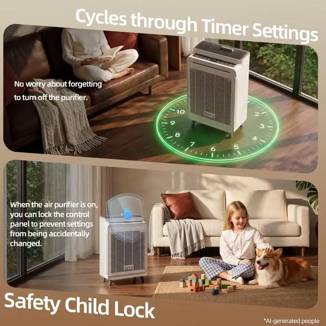 Alt view image 7 of 7 - Air Purifier for Home Large Room