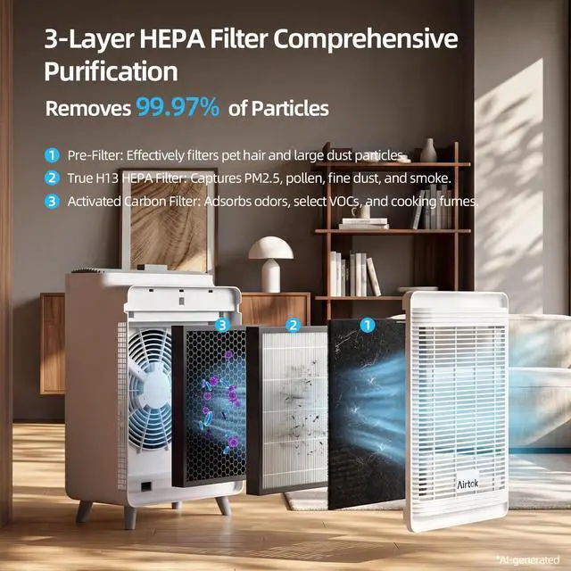 Alt view image 3 of 7 - Air Purifier for Home Large Room