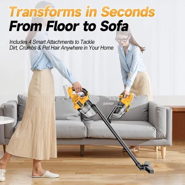 Alt view image 3 of 7 - Cordless Handheld Vacuum Cleaner Compatible with DeWalt 20V Battery