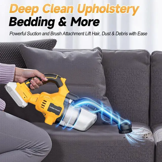 Alt view image 2 of 7 - Cordless Handheld Vacuum Cleaner Compatible with DeWalt 20V Battery