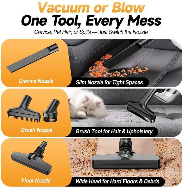 Alt view image 5 of 7 - Cordless Handheld Vacuum Cleaner Compatible with DeWalt 20V Battery
