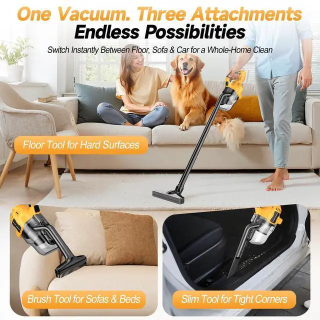 Alt view image 7 of 7 - Cordless Handheld Vacuum Cleaner Compatible with DeWalt 20V Battery