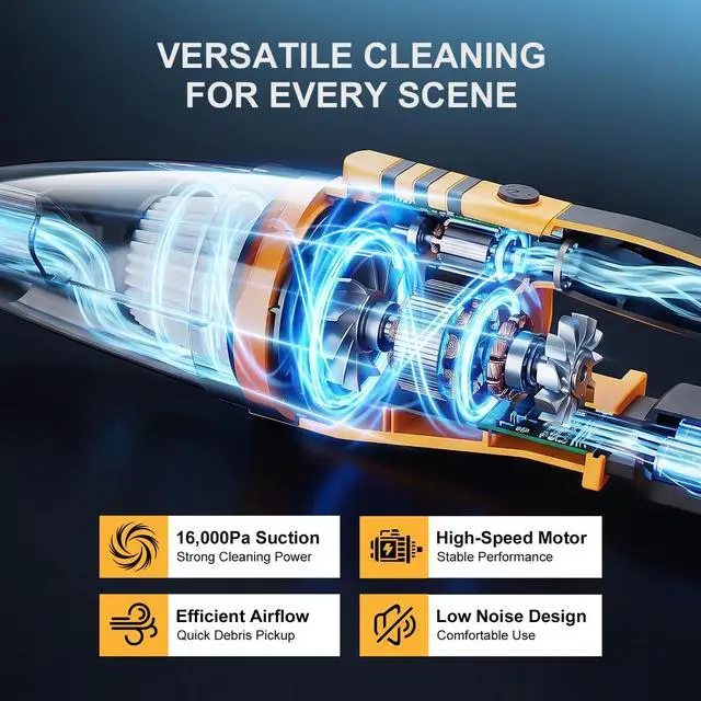 Alt view image 4 of 7 - Cordless Handheld Vacuum Cleaner Compatible with DeWalt 20V Battery