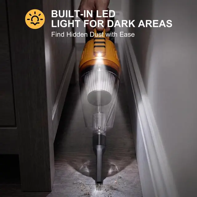 Alt view image 6 of 7 - Cordless Handheld Vacuum Cleaner Compatible with DeWalt 20V Battery