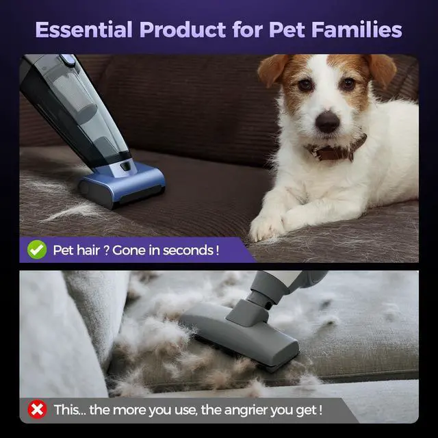 Alt view image 4 of 7 - Pet Hair Handheld Vacuum Cordless: 20000PA Rechargeable Car Vacuum Cleaner