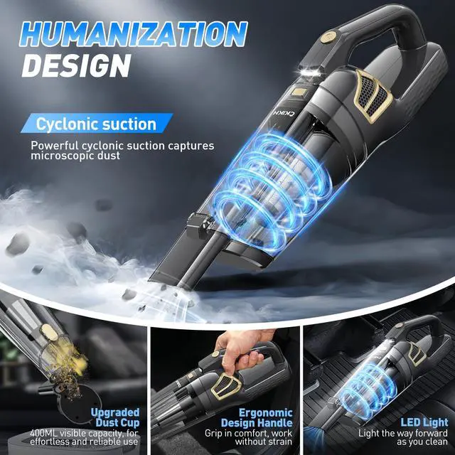 Alt view image 5 of 7 - Handheld Vacuum Cordless, 15000PA Hand Held Car Vacuum Cleaner