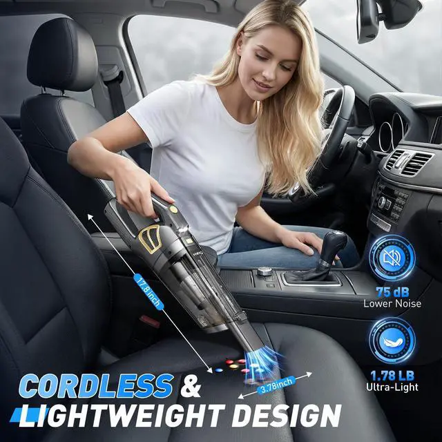 Alt view image 7 of 7 - Handheld Vacuum Cordless, 15000PA Hand Held Car Vacuum Cleaner