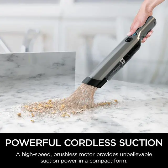 Alt view image 3 of 7 - WV201 WANDVAC Handheld Vacuum, Lightweight at 1.4 Pounds with Powerful Suction, Charging Dock, Single Touch Empty and Detachable Dust Cup,Graphite, Slate