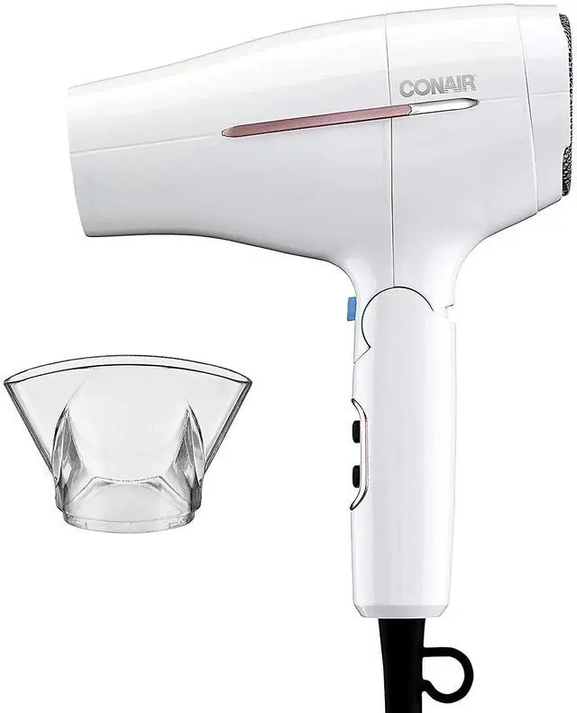 Main image of Travel Hair Dryer, Double-Ceramic Design, Foldable Handle, White