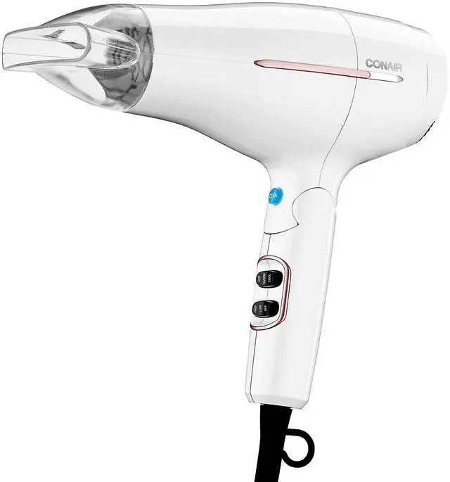 Alt view image 3 of 5 - Travel Hair Dryer, Double-Ceramic Design, Foldable Handle, White