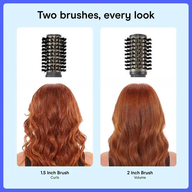 Alt view image 3 of 7 - InfinitiPRO Blow Dryer Brush Set, Rotating, 2" & 1" Brush Heads
