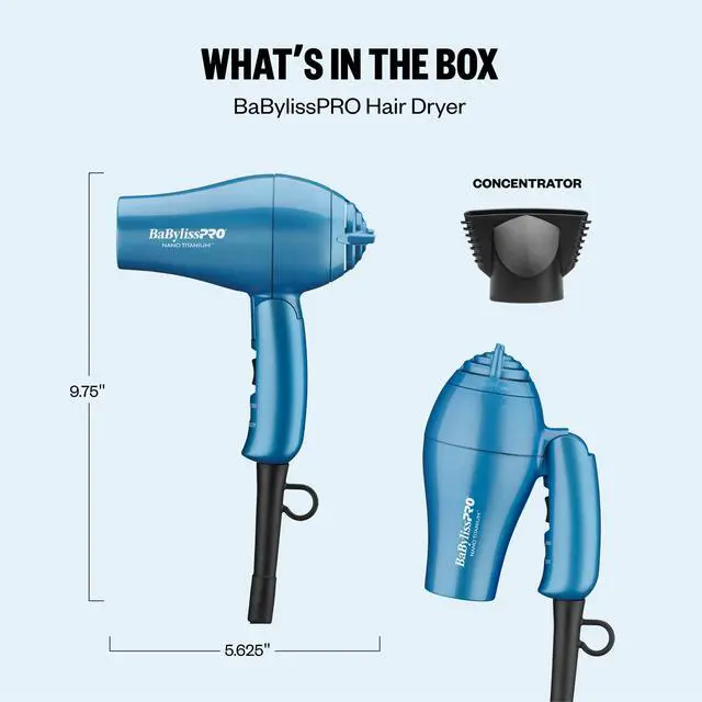 Alt view image 7 of 7 - The Traveler Folding Hair Dryer with Concentrator, 1000w