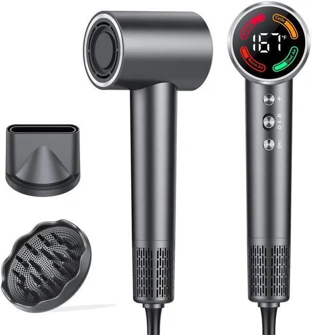 Main image of Hair Dryer, Mini High-Speed Blow Dryer with Diffuser, 500M Ionic Negative Blow Dryer for Fast Drying, Low Noise & Smart Temperature Control & LED, for All Hair Types,for Home & Travel, Gift Women