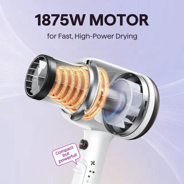 Alt view image 3 of 7 - Blown Away Ionic Hair Dryer with Diffuser for Curly Hair