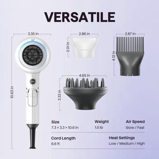 Alt view image 6 of 7 - Blown Away Ionic Hair Dryer with Diffuser for Curly Hair
