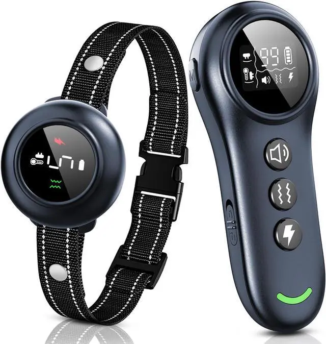 Main image of 2-in-1 Dog Shock Collar & Dog Bark Collar - Smart Anti Barking Dog Training Collar with 5 Adjustable Sensitivity & 3300FT Remote for All Breeds IP67 Waterproof E-Collar