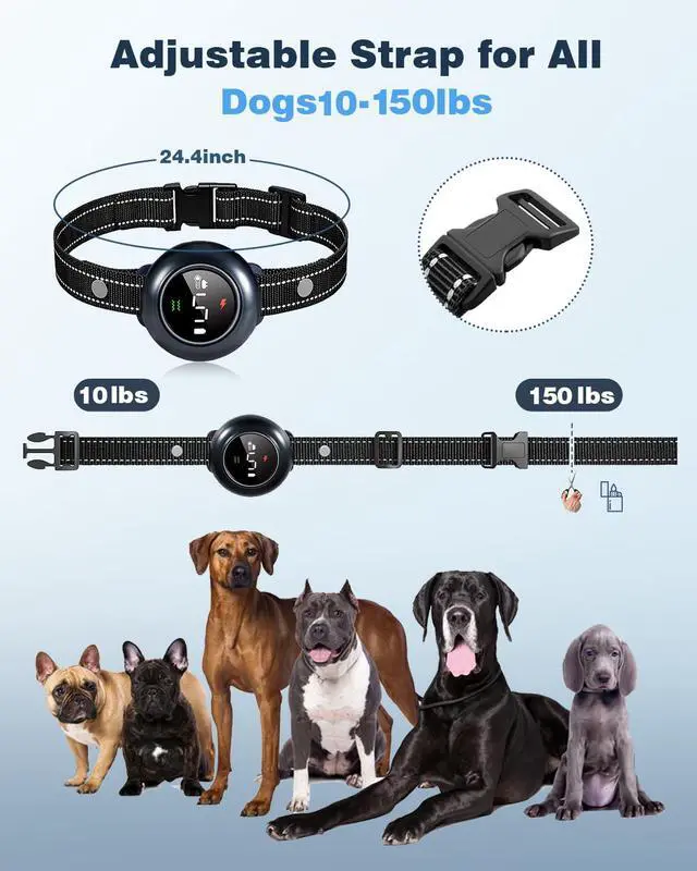Alt view image 6 of 7 - 2-in-1 Dog Shock Collar & Dog Bark Collar - Smart Anti Barking Dog Training Collar with 5 Adjustable Sensitivity & 3300FT Remote for All Breeds IP67 Waterproof E-Collar