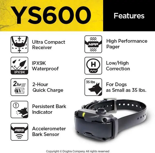 Alt view image 3 of 7 - YS600 Rechargeable Waterproof High-Output No Bark Collar