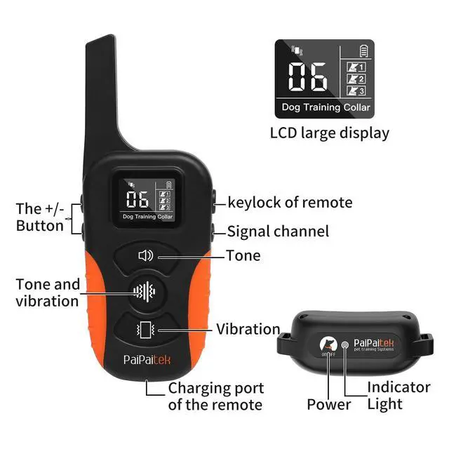 Alt view image 7 of 7 - Dog Vibration Collar with Controller for 2 Dogs No Shock, 9 Types of Beeps and Vibrations, 3300ft Range & Upgraded Waterproof Training Collar for Dogs 5-120lbs - No Prongs
