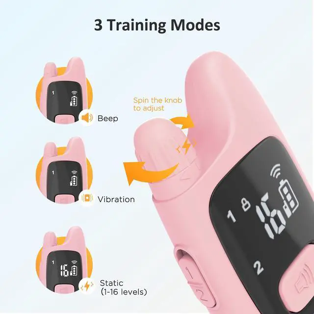 Alt view image 2 of 7 - Dog Shock Collar with Remote - Waterproof Dog Training Collar for Small Medium Large Dogs with Beep, Vibration and 16 Static Levels Shock