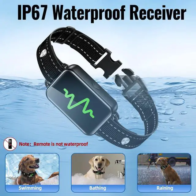 Alt view image 3 of 7 - Dog Training Collar, Dog Shock Collar with Remote Control, 4 Training Modes Vibration, Beep, Shock, IP67 Waterproof Keypad Lock Rechargeable E-Collar for All Breed