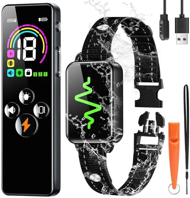 Main image of Dog Training Collar, Dog Shock Collar with Remote Control, 4 Training Modes Vibration, Beep, Shock, IP67 Waterproof Keypad Lock Rechargeable E-Collar for All Breed