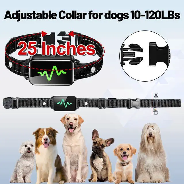 Alt view image 4 of 7 - Dog Training Collar, Dog Shock Collar with Remote Control, 4 Training Modes Vibration, Beep, Shock, IP67 Waterproof Keypad Lock Rechargeable E-Collar for All Breed