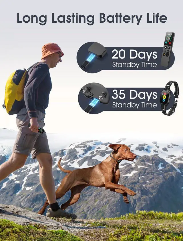 Alt view image 5 of 7 - Dog Training Collar with Remote, Smart Dog Shock Collar with 3 Training Modes and Training Icons, Waterproof Electric Dog Shockers for Large and Medium Dogs (8-120 LBS)
