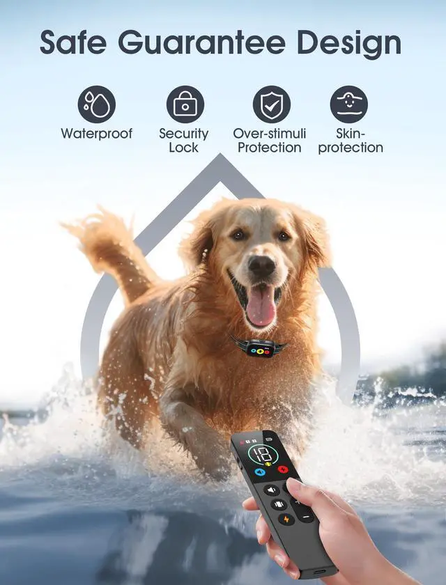Alt view image 7 of 7 - Dog Training Collar with Remote, Smart Dog Shock Collar with 3 Training Modes and Training Icons, Waterproof Electric Dog Shockers for Large and Medium Dogs (8-120 LBS)