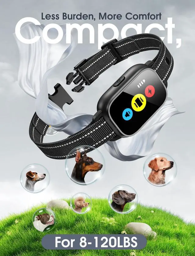 Alt view image 6 of 7 - Dog Training Collar with Remote, Smart Dog Shock Collar with 3 Training Modes and Training Icons, Waterproof Electric Dog Shockers for Large and Medium Dogs (8-120 LBS)